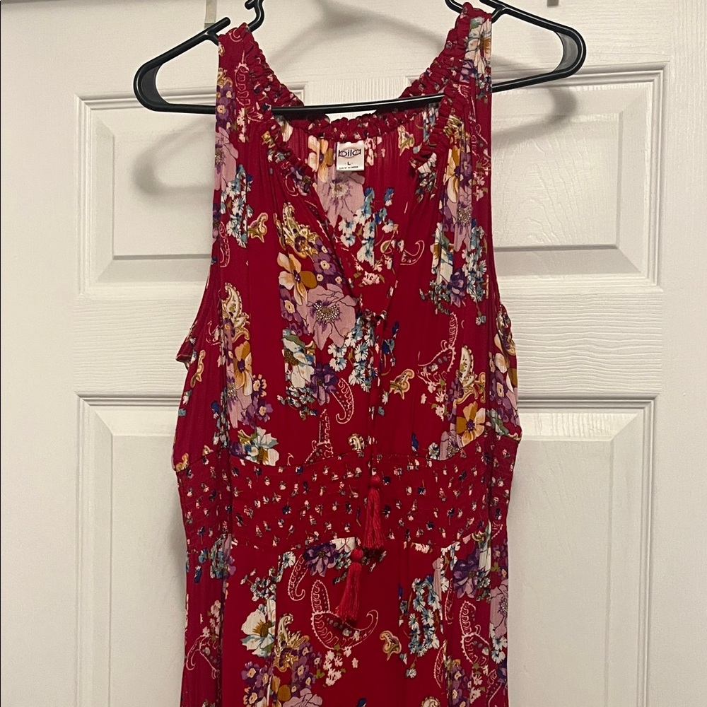 Bila Red Floral High Low Maxi Dress - Picture 2 of 8